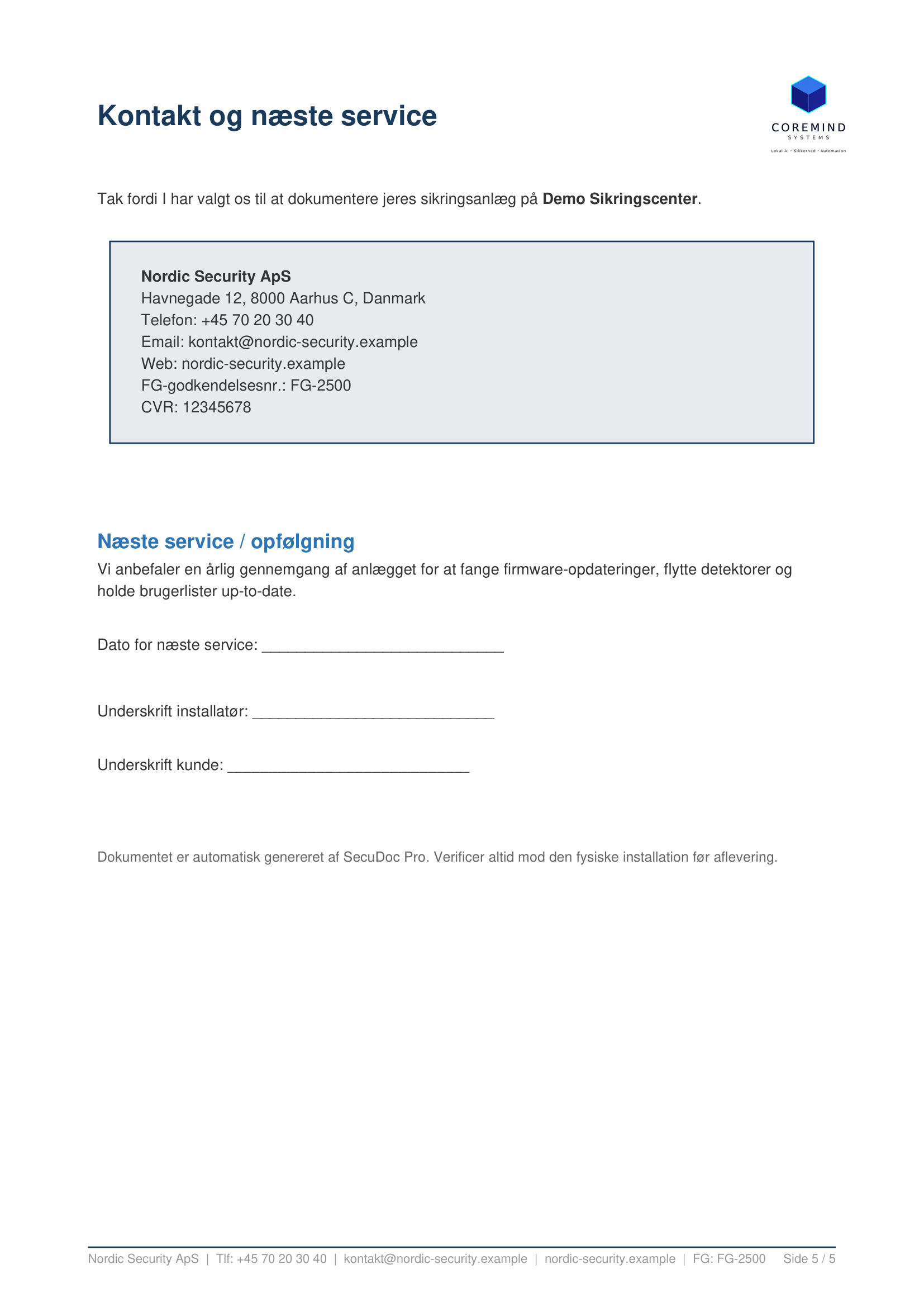 SecuDoc handover PDF — side 4, bilag